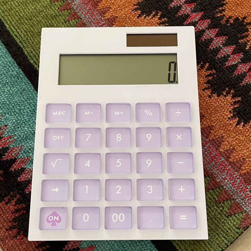 Kate Spade Lavender and White Office Calculator
